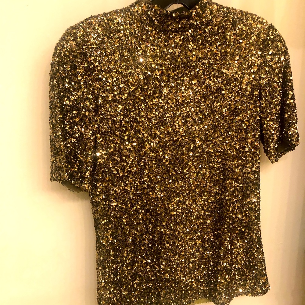 Gold sequin  Lafayette 148 top